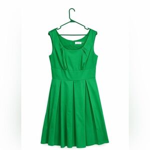 Calvin Klein Fit & Flare Dress Green Sleeveless Size 6 Lined A